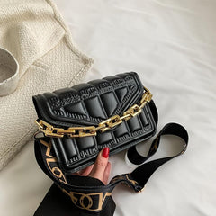 Geometric Embossed Square Shoulder Bag Flap Crossbody Bag