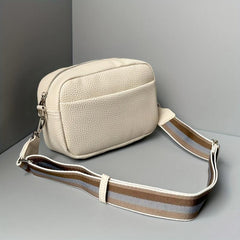 Minimalist Square Shoulder Bag Crossbody Purse Zipper Wide Strap