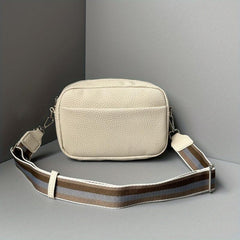 Minimalist Square Shoulder Bag Crossbody Purse Zipper Wide Strap