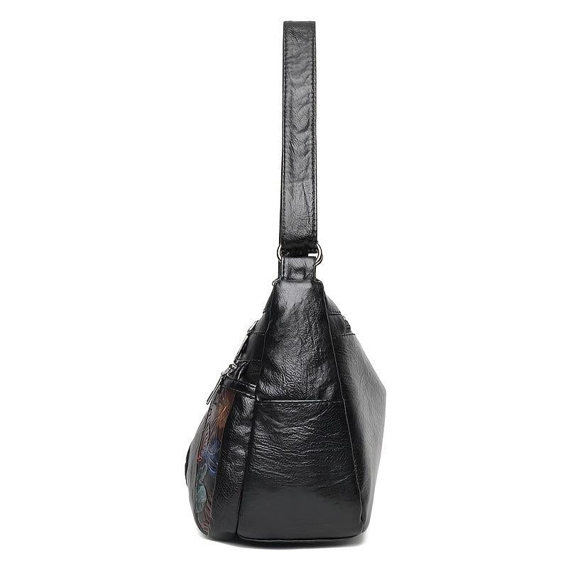 Floral Pattern Crossbody Bag for Women with Zipper Closure