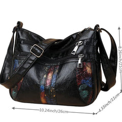 Floral Pattern Crossbody Bag for Women with Zipper Closure