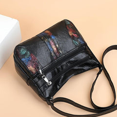Floral Pattern Crossbody Bag for Women with Zipper Closure