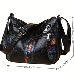 Floral Pattern Crossbody Bag for Women with Zipper Closure