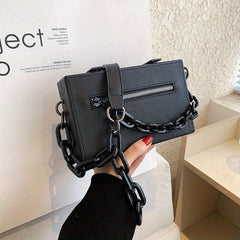 Minimalist Box Bag Chain Crossbody Bag Mini Hard Shell Square Purse