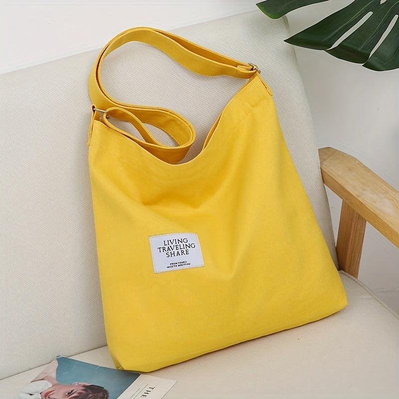 Literary Canvas Hobo Bag Large Capacity Crossbody Bag