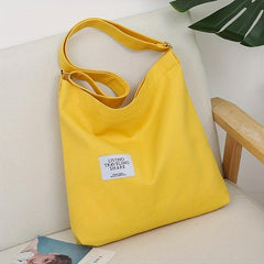 Literary Canvas Hobo Bag Large Capacity Crossbody Bag