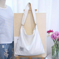 Literary Canvas Hobo Bag Large Capacity Crossbody Bag