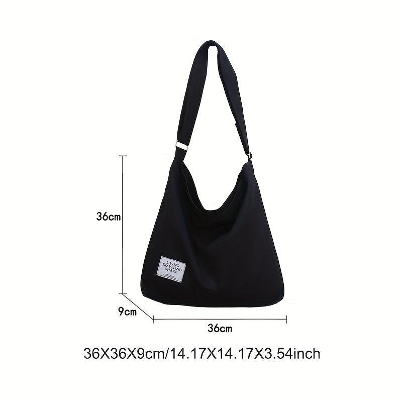 Literary Canvas Hobo Bag Large Capacity Crossbody Bag