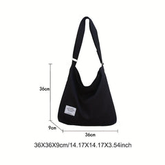 Literary Canvas Hobo Bag Large Capacity Crossbody Bag