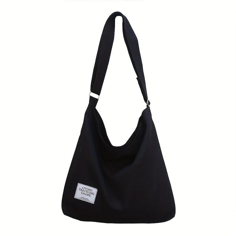 Literary Canvas Hobo Bag Large Capacity Crossbody Bag