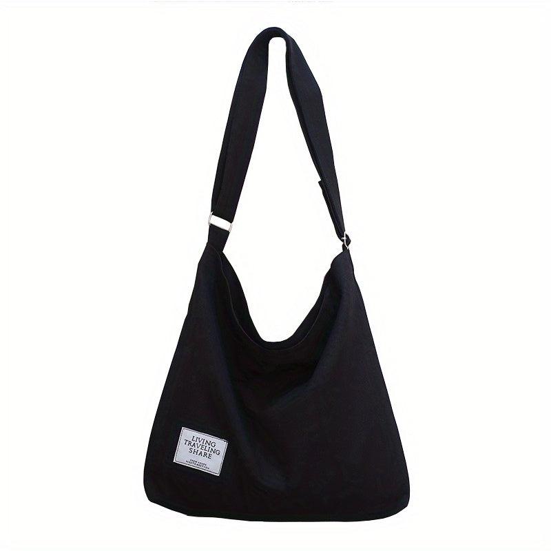 Literary Canvas Hobo Bag Large Capacity Crossbody Bag