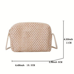 Straw Woven Crossbody Bag Rattan Handbag & Purse