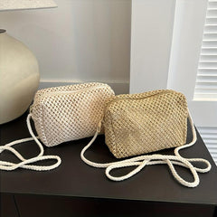 Straw Woven Crossbody Bag Rattan Handbag & Purse