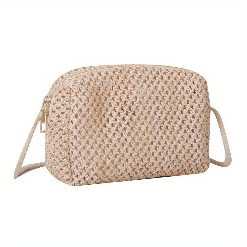 Straw Woven Crossbody Bag Rattan Handbag & Purse