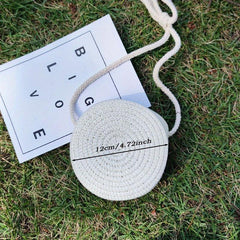 Straw Woven Beach Bag Boho Style Crossbody Purse