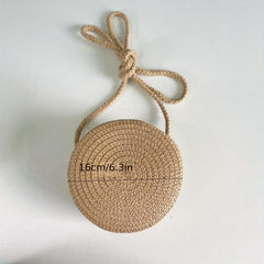 Straw Woven Beach Bag Boho Style Crossbody Purse