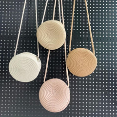 Straw Woven Beach Bag Boho Style Crossbody Purse