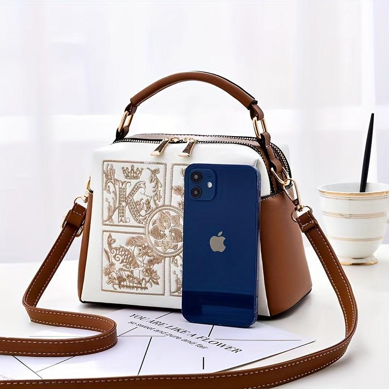 Textured Satchel Crossbody Bag