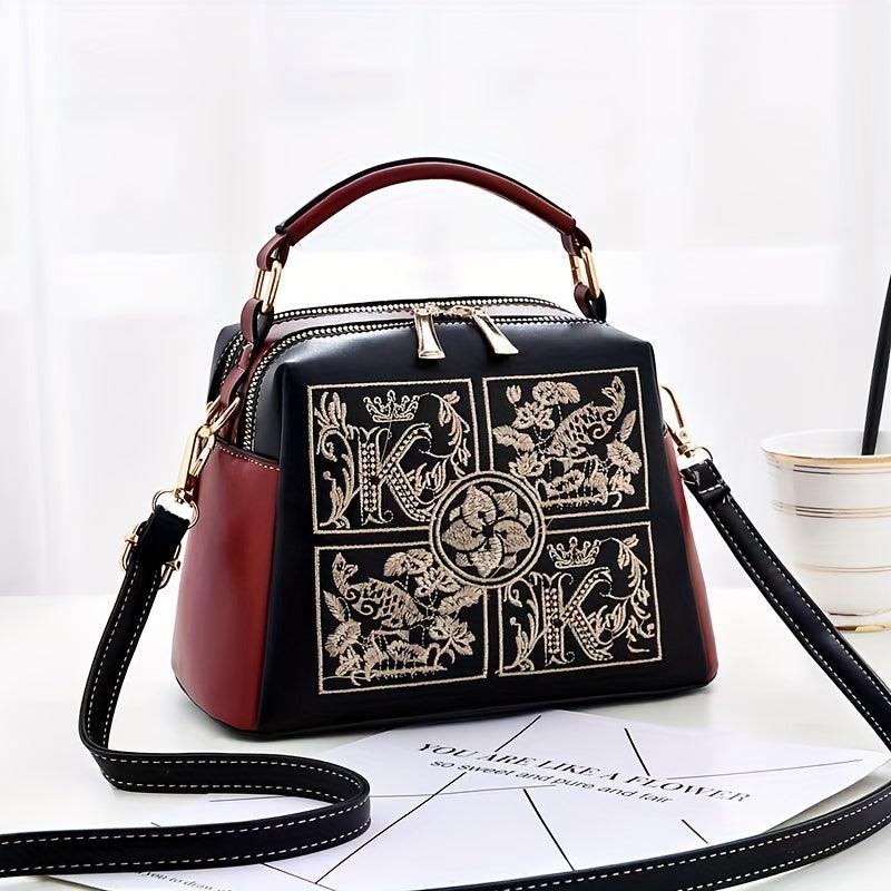 Textured Satchel Crossbody Bag