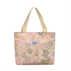 Graphic Floral Pattern Tote Shoulder Bag All Match Storage Bag