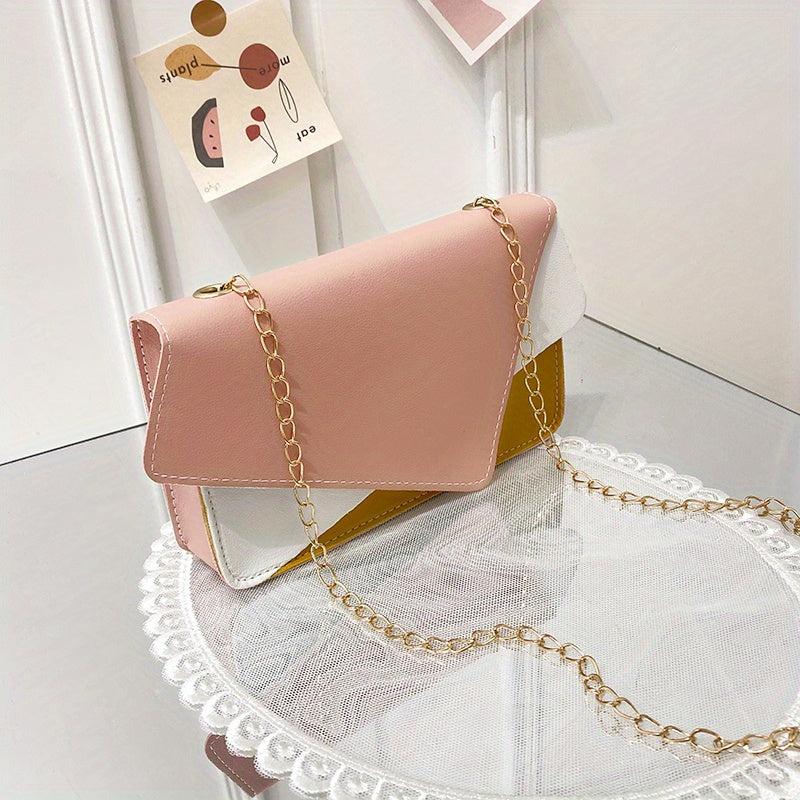 Colorblock Crossbody Bag Envelope Flap Shoulder Handbag
