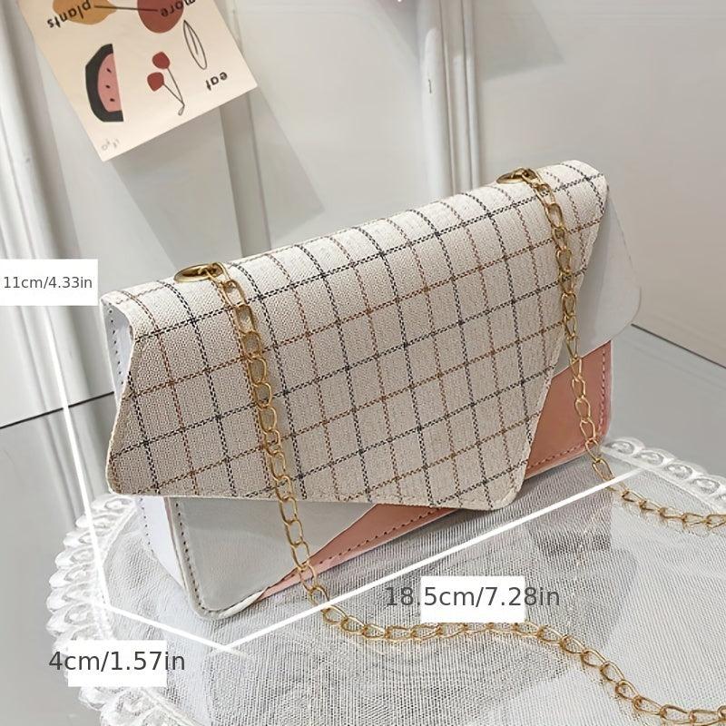Colorblock Crossbody Bag Envelope Flap Shoulder Handbag