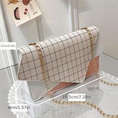 Colorblock Crossbody Bag Envelope Flap Shoulder Handbag