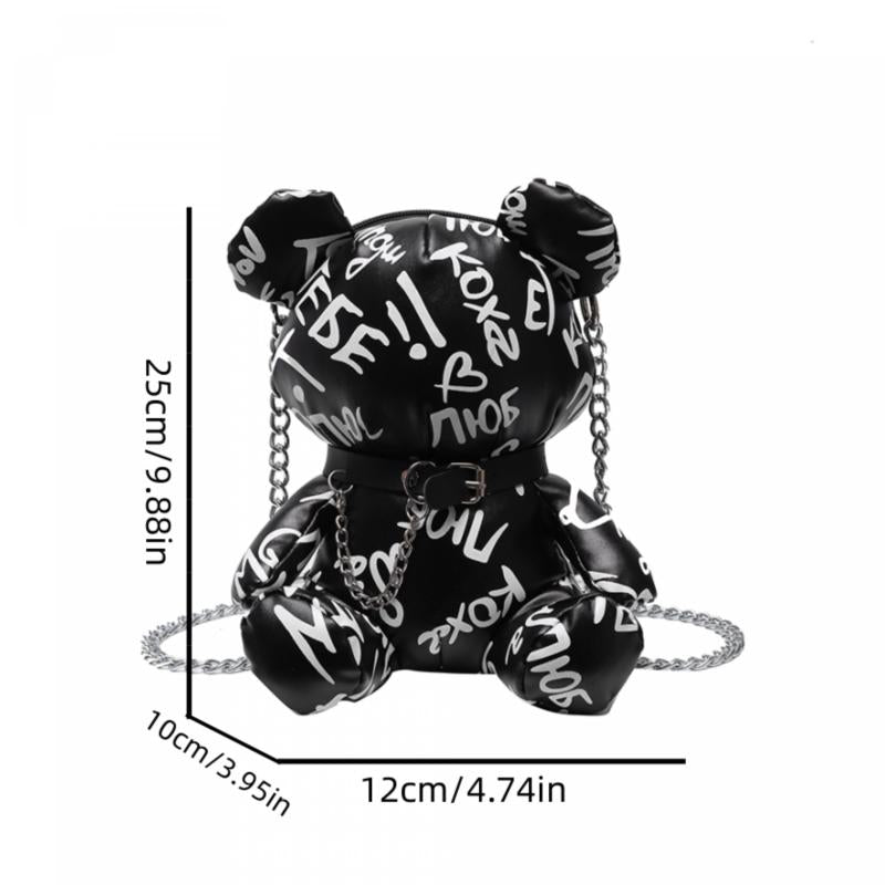Graffiti Bear Coin Purse Crossbody Bag