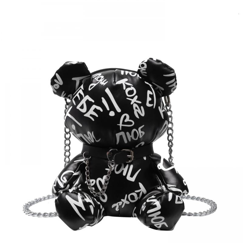 Graffiti Bear Coin Purse Crossbody Bag