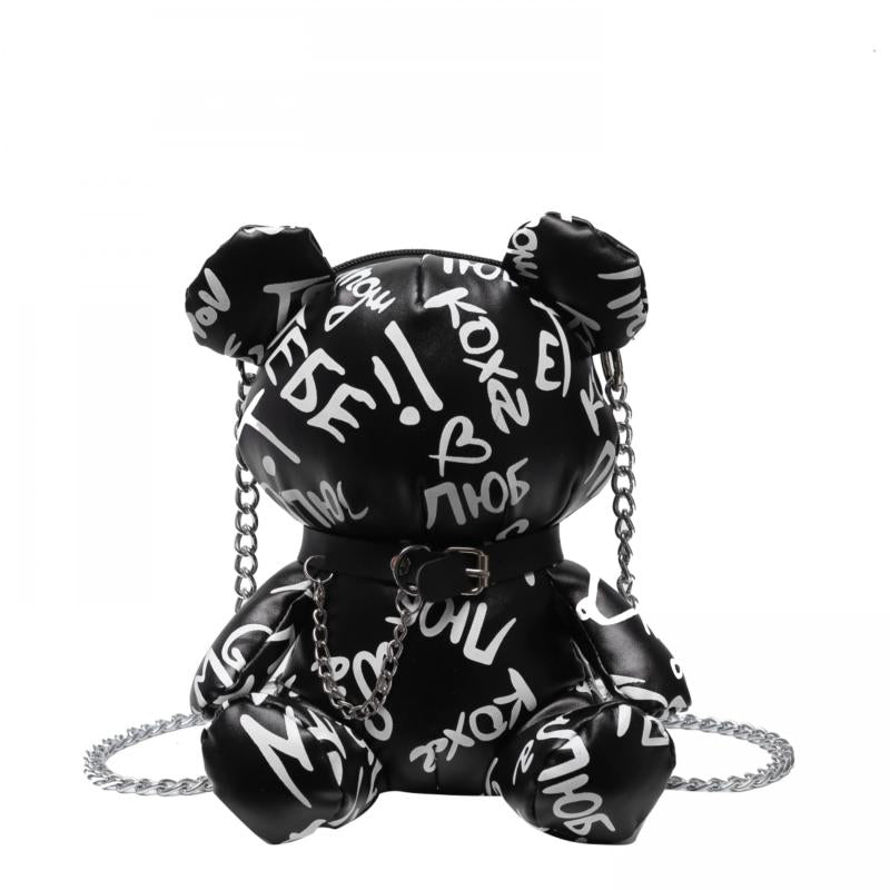 Graffiti Bear Coin Purse Crossbody Bag