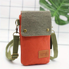 Canvas Crossbody Bag with Letter Patch Decor