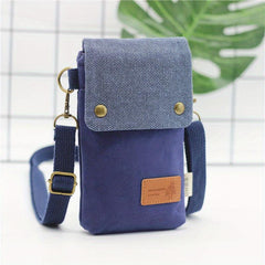 Canvas Crossbody Bag with Letter Patch Decor
