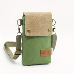 Canvas Crossbody Bag with Letter Patch Decor