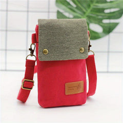 Canvas Crossbody Bag with Letter Patch Decor