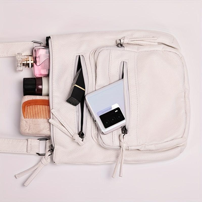 Vintage Crossbody Bag Zipper Purses Casual Shoulder Bag
