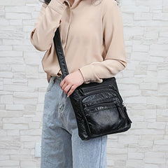 Vintage Crossbody Bag Zipper Purses Casual Shoulder Bag