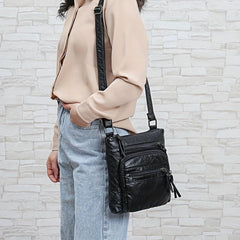 Vintage Crossbody Bag Zipper Purses Casual Shoulder Bag