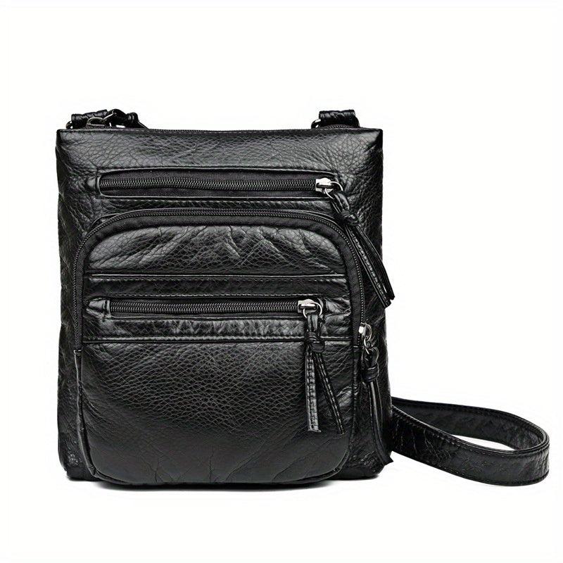 Vintage Crossbody Bag Zipper Purses Casual Shoulder Bag