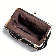 Vintage Crossbody Frame Bag Retro Kiss Lock Shoulder Bag