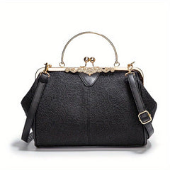 Vintage Crossbody Frame Bag Retro Kiss Lock Shoulder Bag