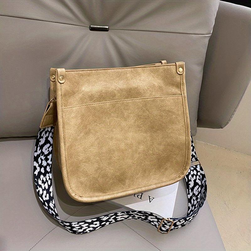 Leopard Crossbody Bag Vintage Square Purse For Women