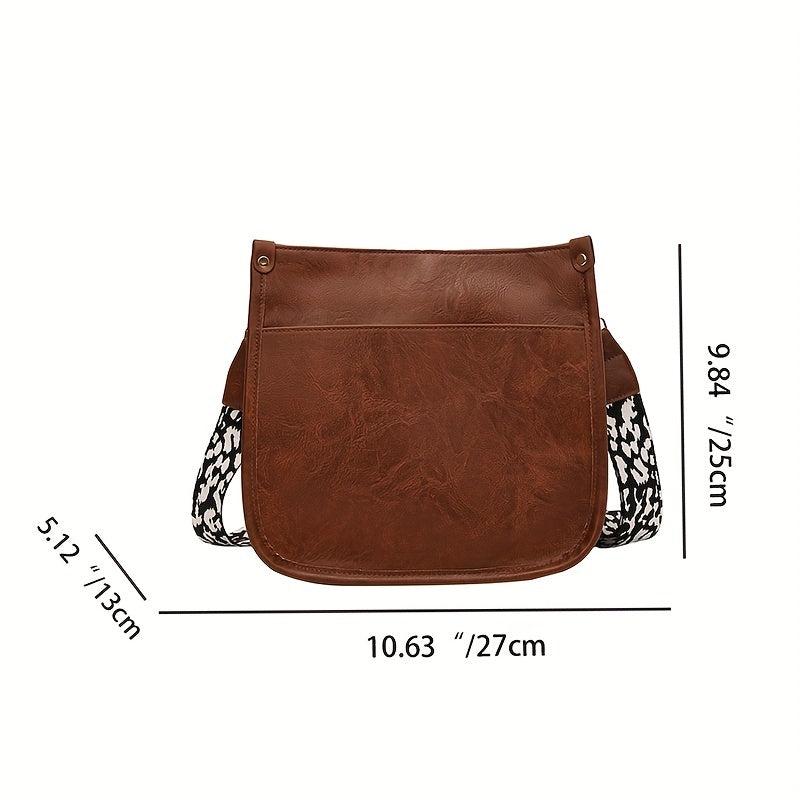 Leopard Crossbody Bag Vintage Square Purse For Women