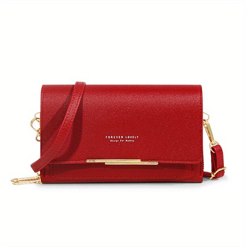Letter Graphic Crossbody Bag Clutch Wallet Square Cell Phone Purse