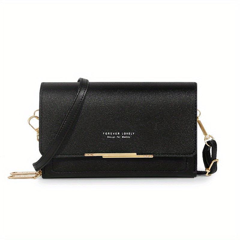 Letter Graphic Crossbody Bag Clutch Wallet Square Cell Phone Purse