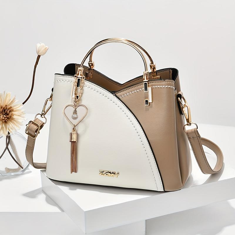 Colorblock Bucket Bag Classic Shoulder Bag For Work