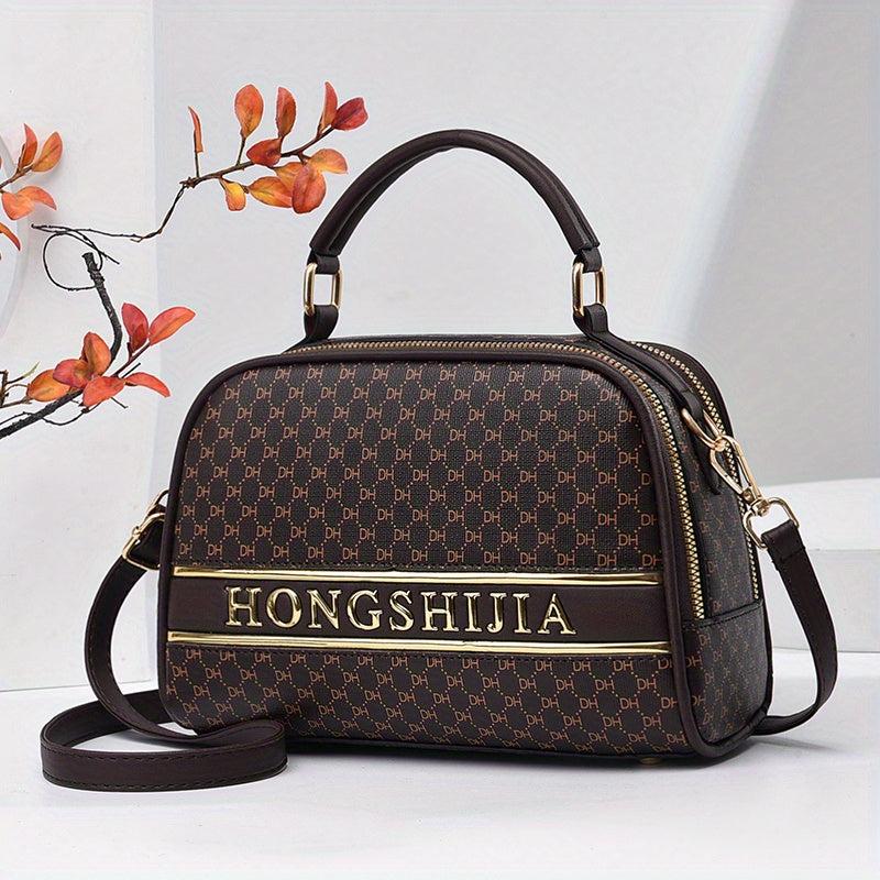 Vintage Top Handle Crossbody Bag PU Leather Satchel Bag Purse