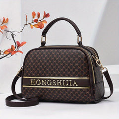 Vintage Top Handle Crossbody Bag PU Leather Satchel Bag Purse