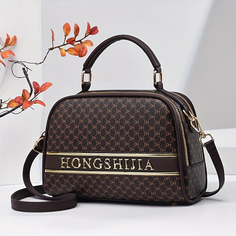 Vintage Top Handle Crossbody Bag PU Leather Satchel Bag Purse