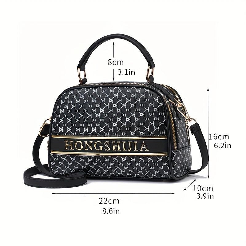 Vintage Top Handle Crossbody Bag PU Leather Satchel Bag Purse