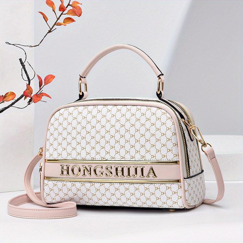 Vintage Top Handle Crossbody Bag PU Leather Satchel Bag Purse